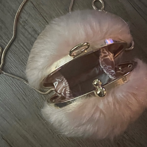 Aldo Pink Faux Fur Ball Bag - Picture 3 of 3